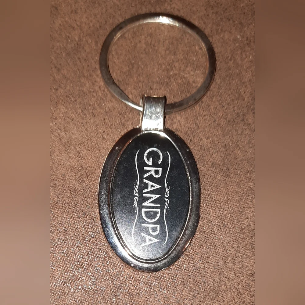 grandpa keychain black and silvertone Gift Collectible